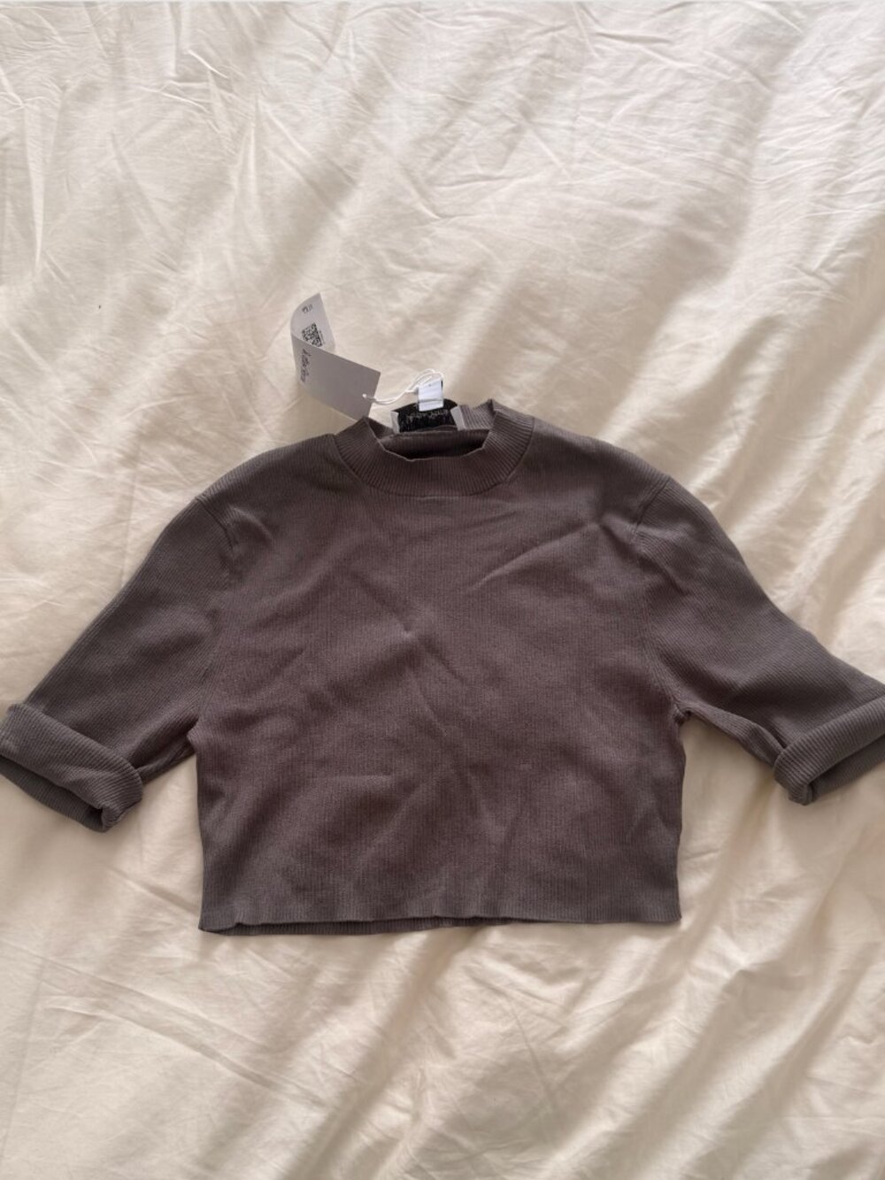 & Other Stories mock neck crop top